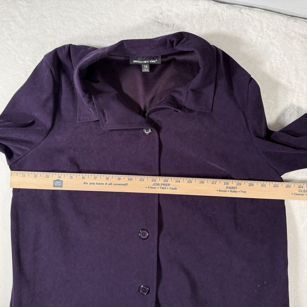 Briggs New York Jacket Womens Medium Purple Button Front Polyester Blend - Picture 9 of 11
